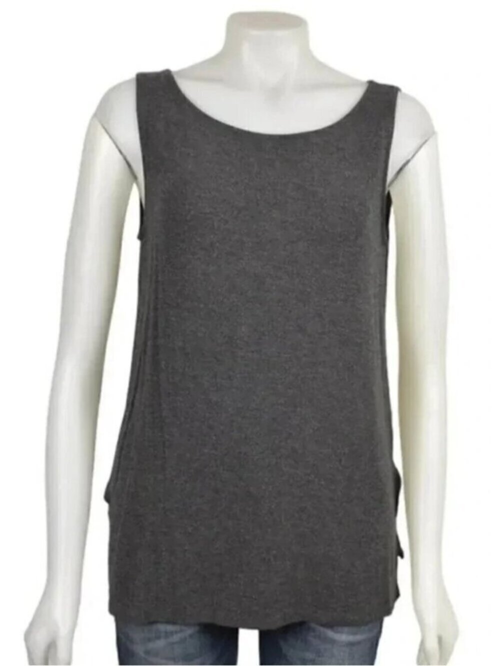Eileen Fisher Tank Top Long Gray Lagenlook Size Small